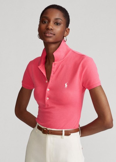 Camisa Polo Polo Ralph Lauren Slim Fit Stretch Mulher 68035-RJFC